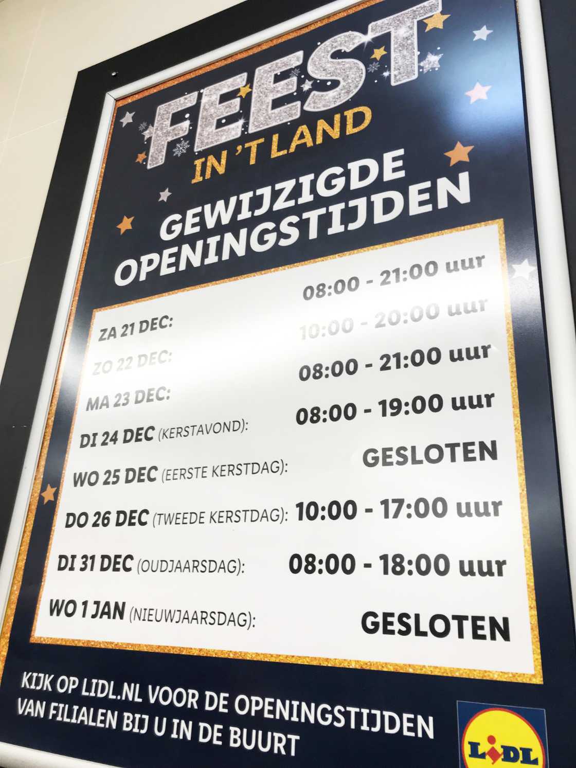 Horarios de las tiendas en Holanda en Navidad