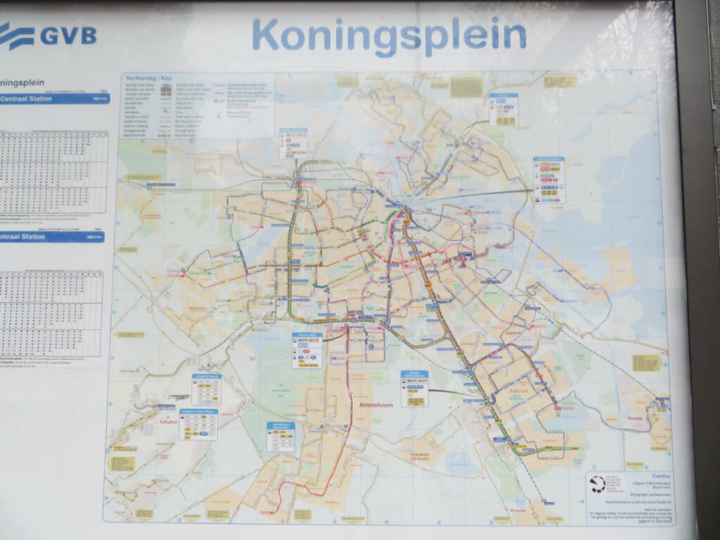 Mapa transporte público en Ámsterdam